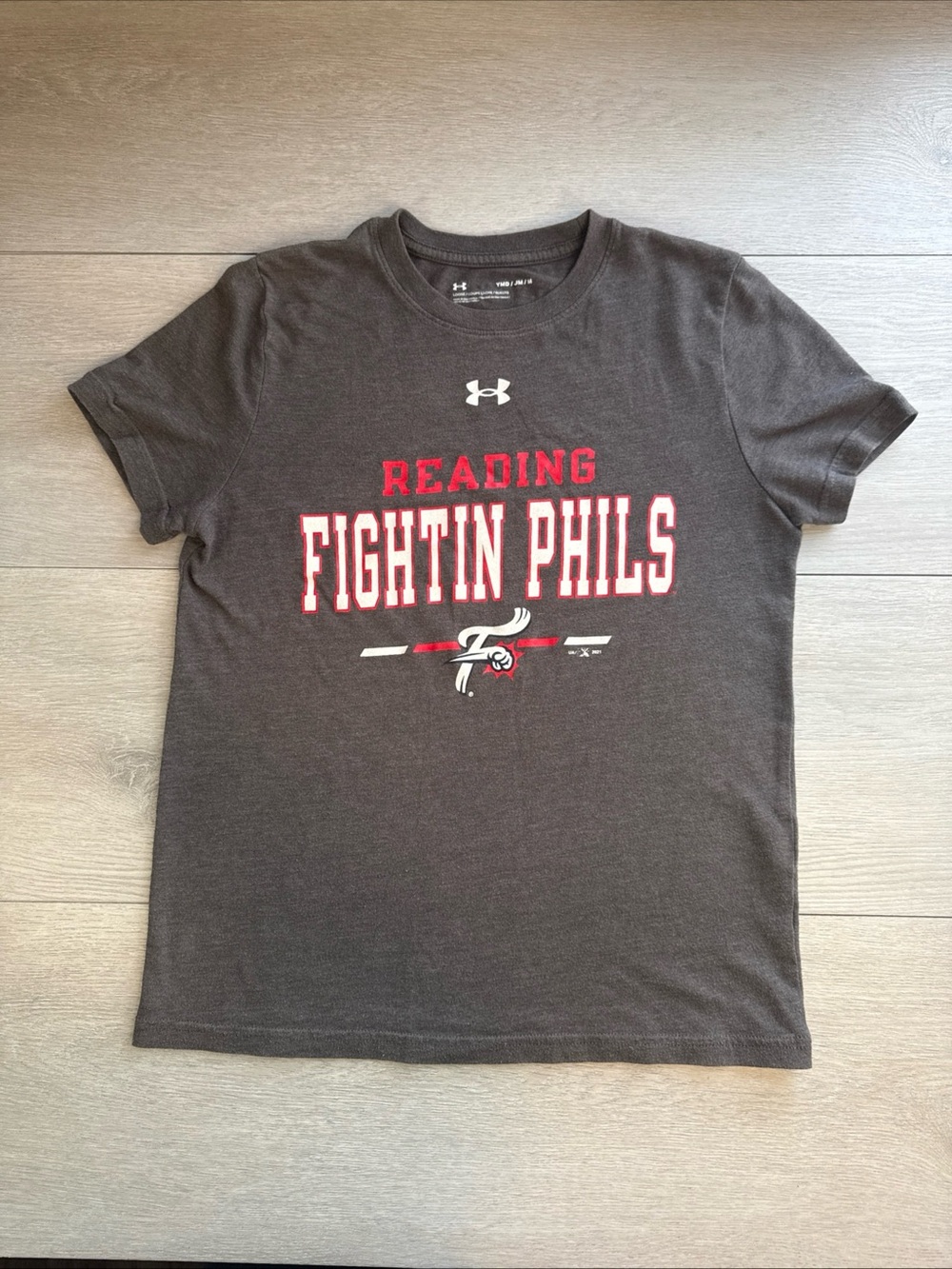 Under Armour Reading Fightin Phils MiLB Baseball T-Shirt Gray Youth Medium YMD